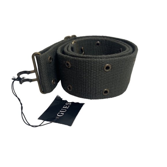 NWT Guess Rivet Army Green Tactical Military Adjustable Belt Size OS - Picture 2 of 4